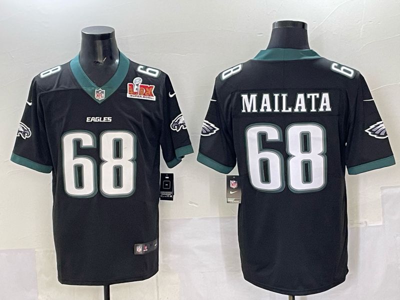 Men Philadelphia Eagles 68 Mailata Black Nike 2025 Limited NFL Jersey 004